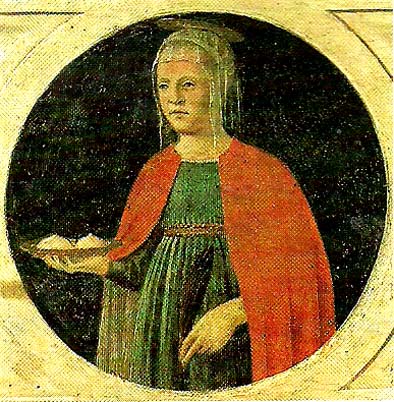 Piero della Francesca st agatha from the predella of the st anthony polyptych